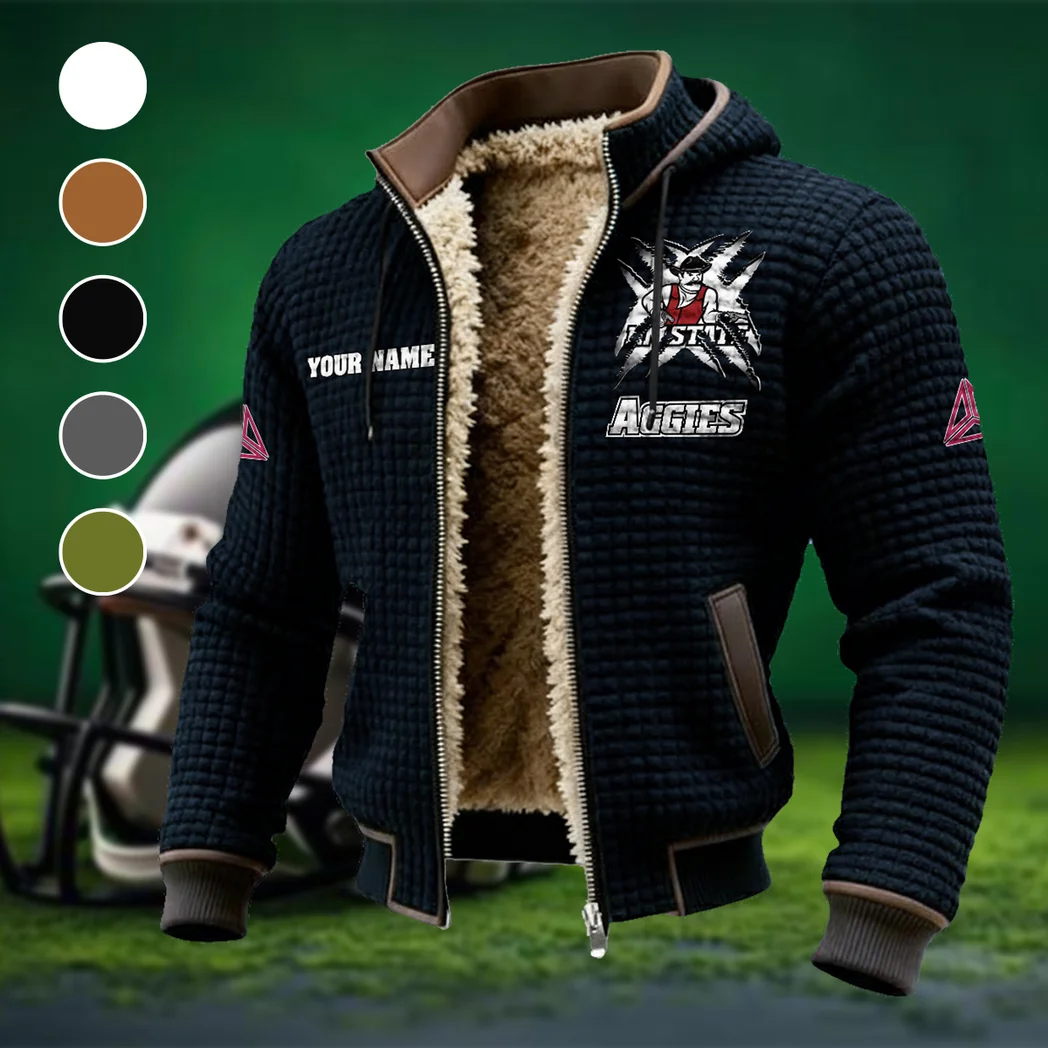 The Aggie Pride Fleece-Lined Hooded Jacket, Modern Athletic Hybrid Parka HVN1454NM - Black