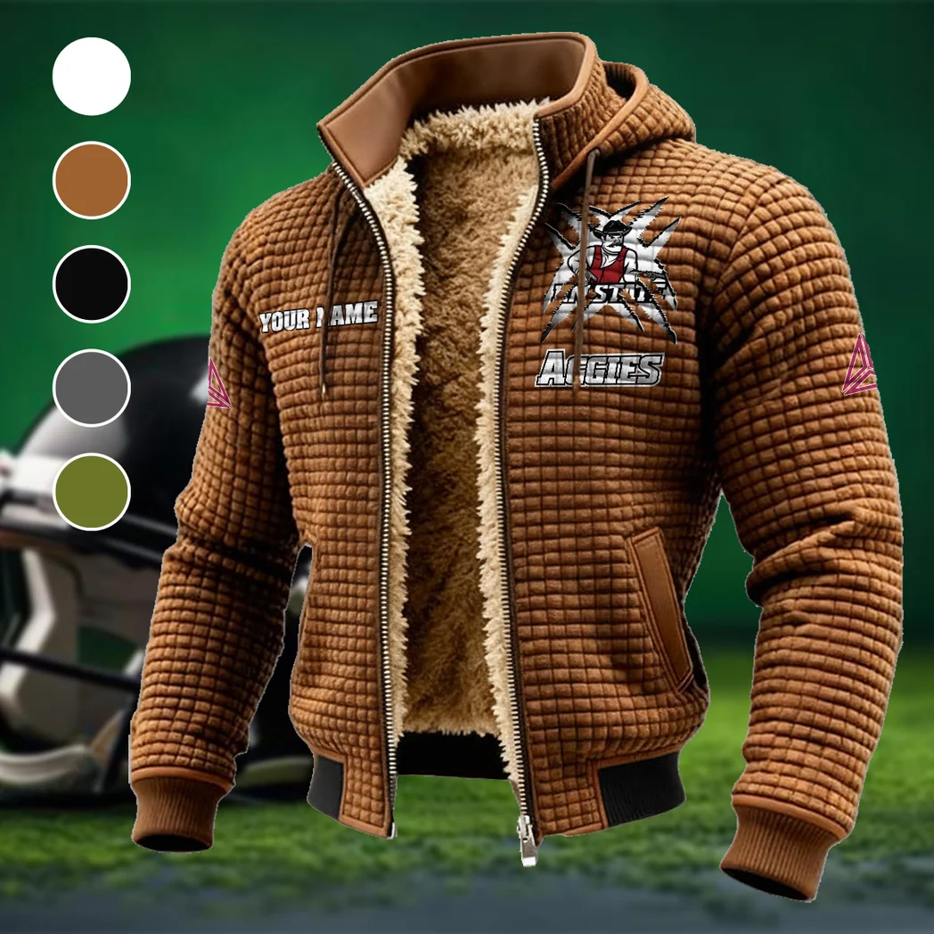 The Aggie Pride Fleece-Lined Hooded Jacket, Modern Athletic Hybrid Parka HVN1454NM - brown