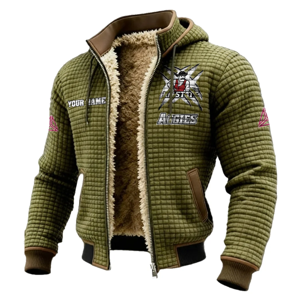The Aggie Pride Fleece-Lined Hooded Jacket, Modern Athletic Hybrid Parka HVN1454NM - Green - Image 2