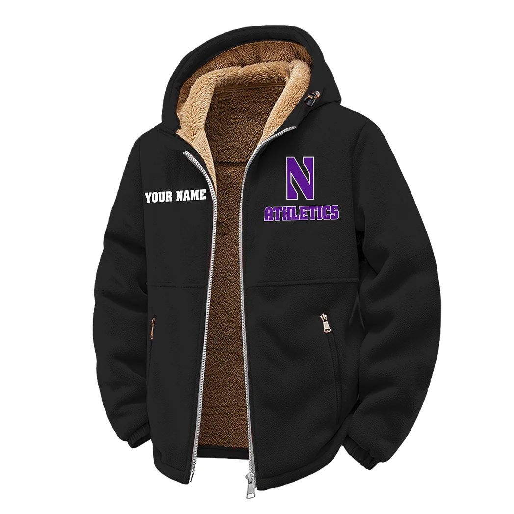 The Wildcats Winter Fleece Jacket, Thermal Winter Fleece HVN1454NW - Black - Image 2