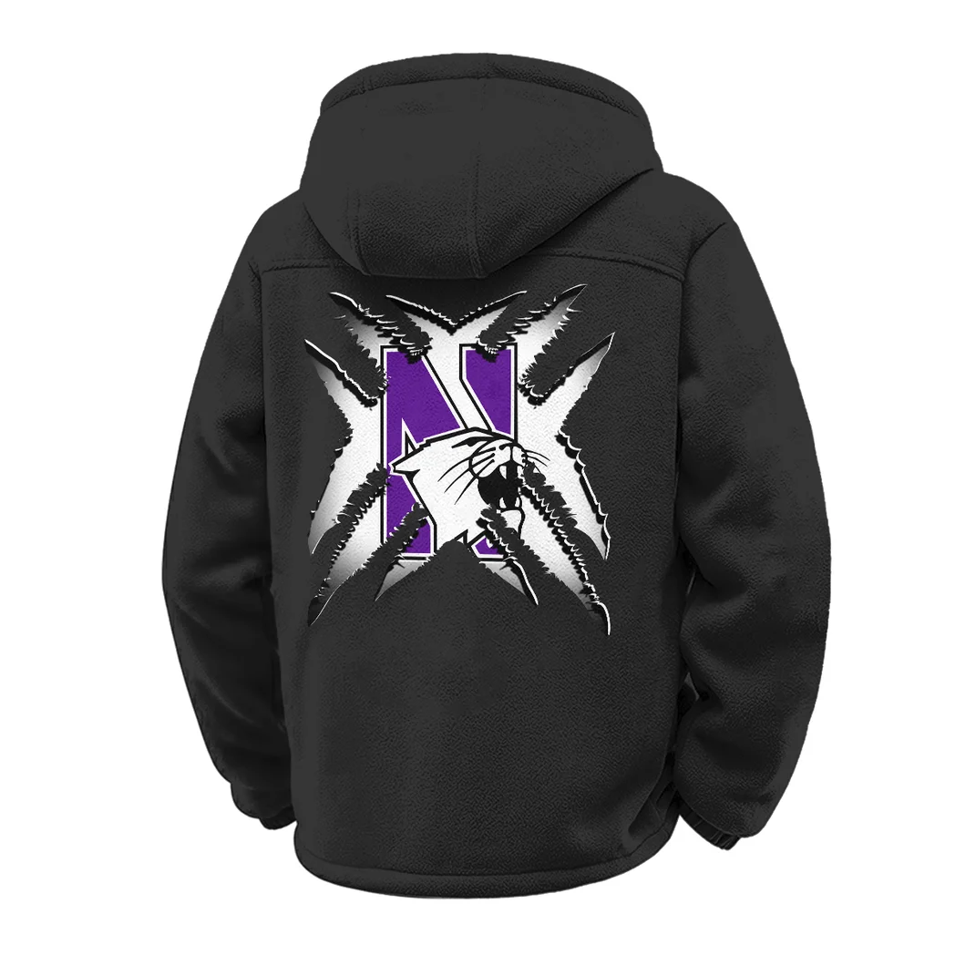 The Wildcats Winter Fleece Jacket, Thermal Winter Fleece HVN1454NW - Black - Image 3
