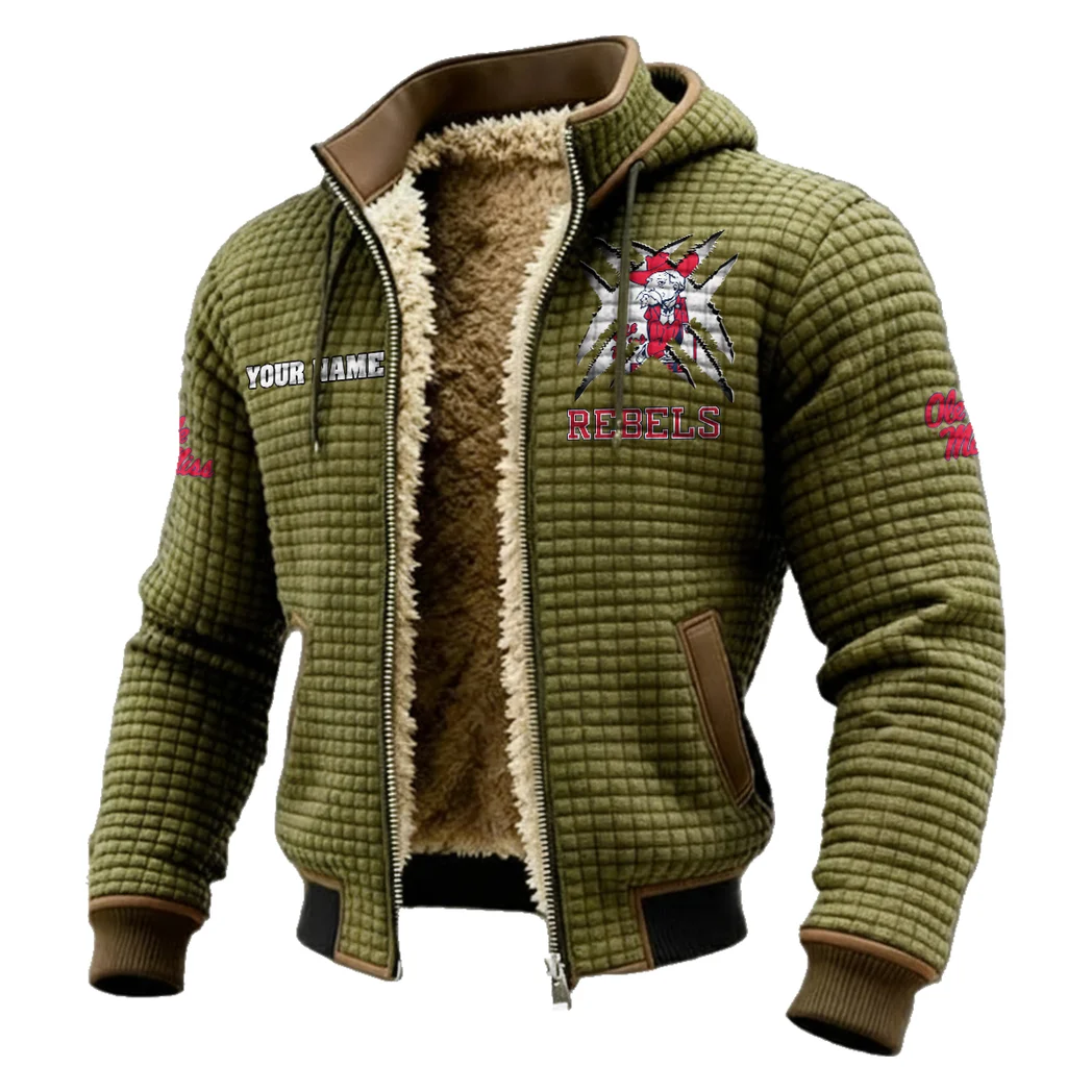 The Ole Miss Elite Fleece-Lined Hooded Jacket, Multi-Sport Winter Active Top HVN1454OM - Green - Image 2