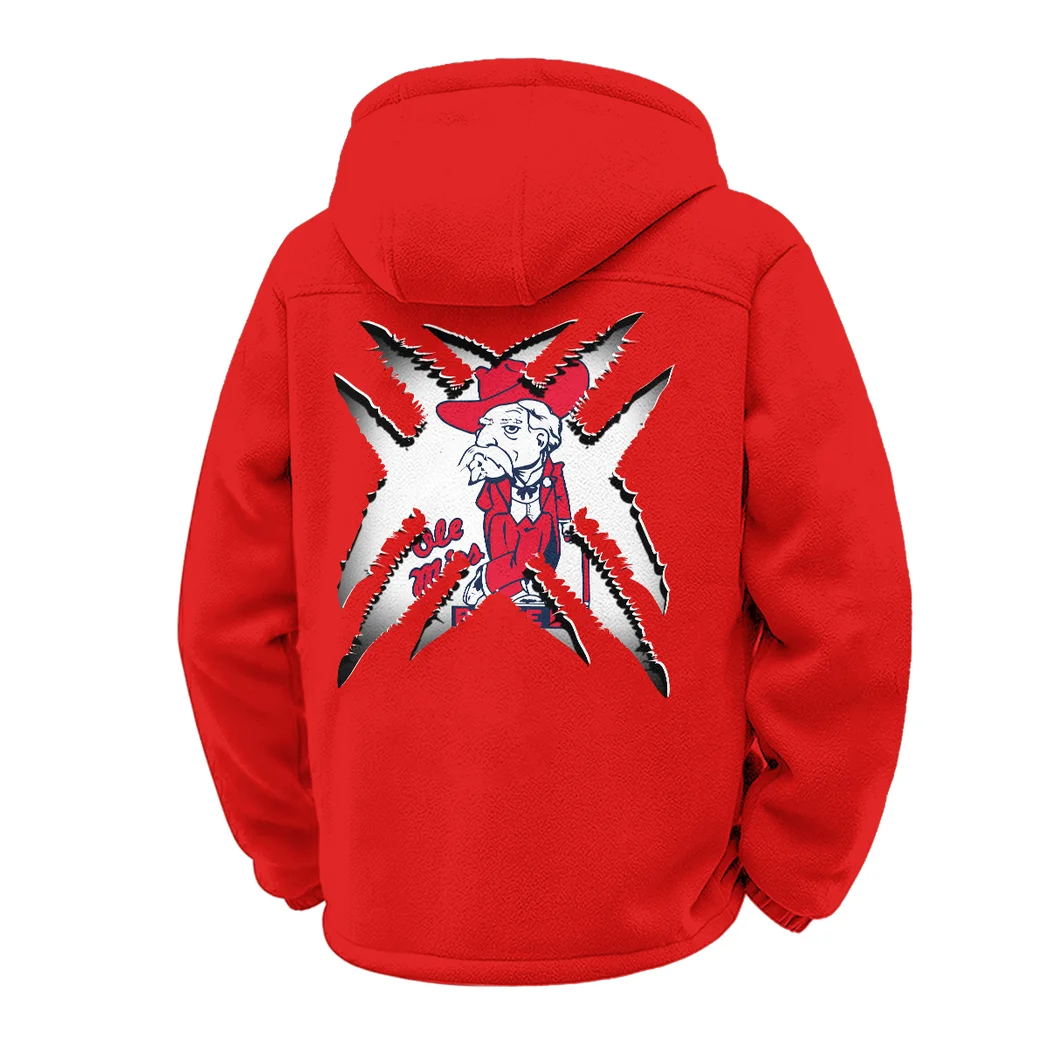 The Ole Miss Elite Winter Fleece Jacket, Insulated Sport Hoody HVN1454OM - red - Image 3
