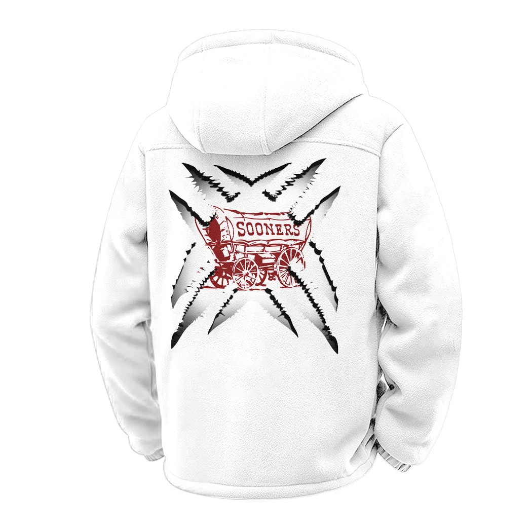 The Sooner Elite Winter Fleece Jacket, Sub-Zero Fleece Jacket HVN1454OS - White - Image 3