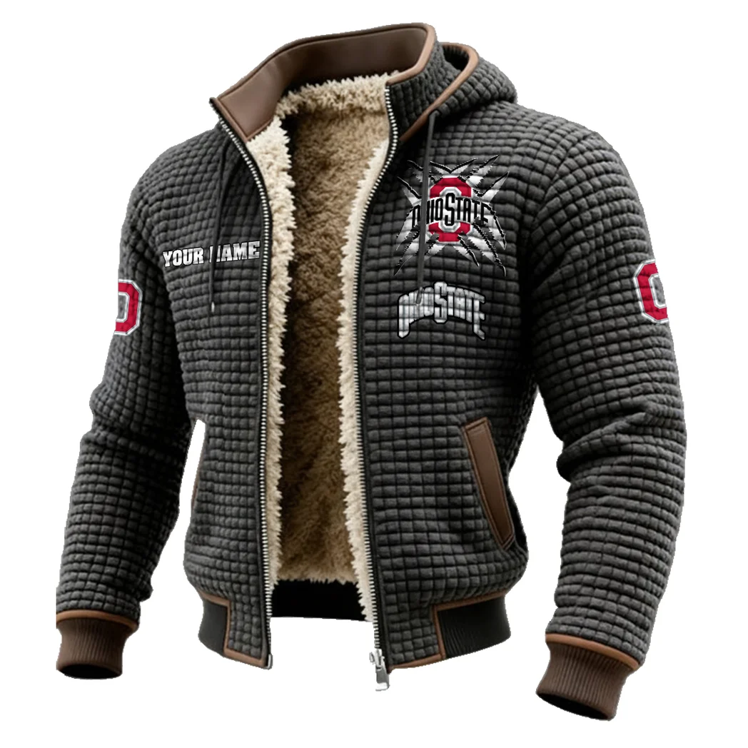 The Buckeye Force Fleece-Lined Hooded Jacket, All-Mountain Hooded Fleece HVN1454OS - Grey - Image 2