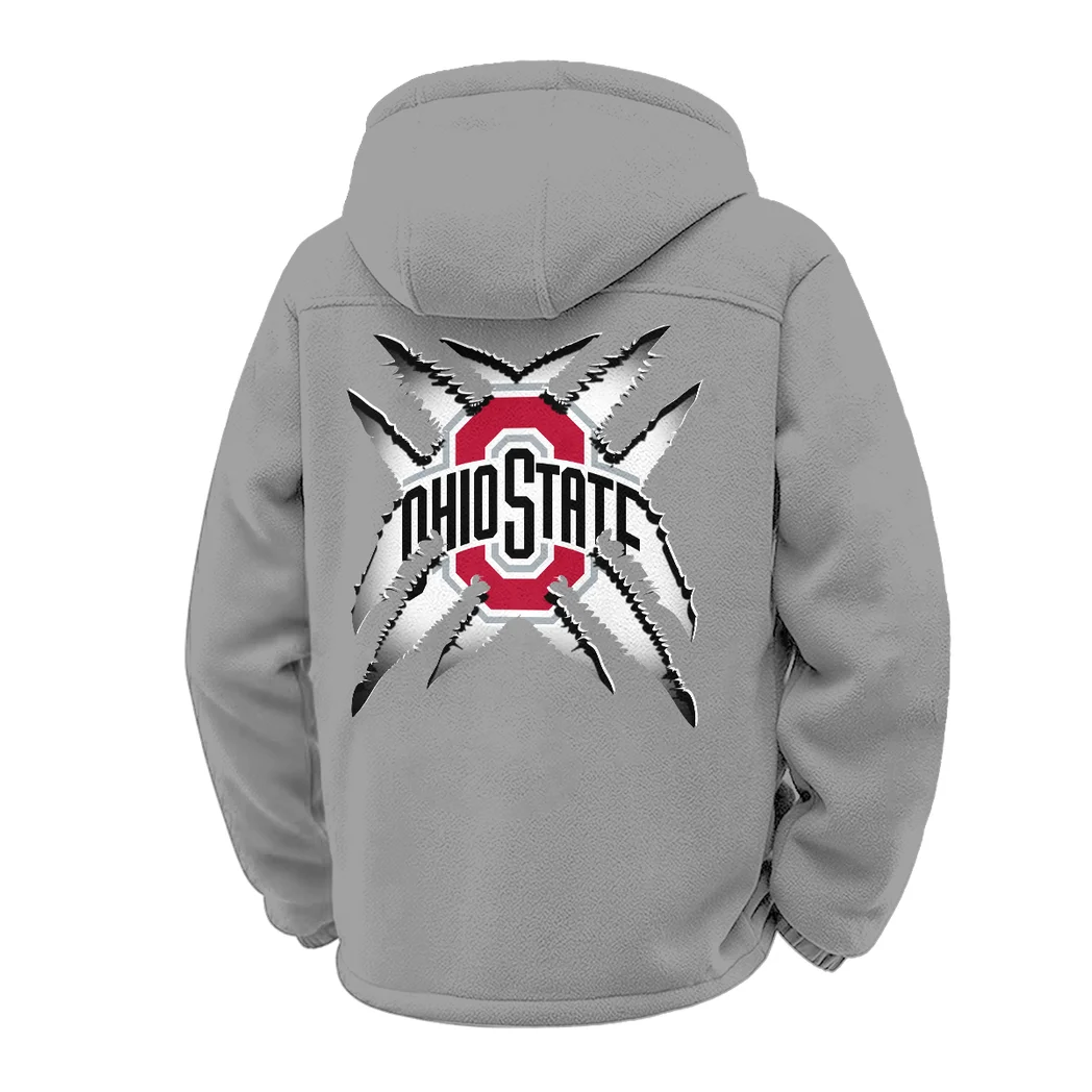 The Buckeye Force Winter Fleece Jacket, Deep Winter Comfort Fleece HVN1454OS - Grey - Image 3