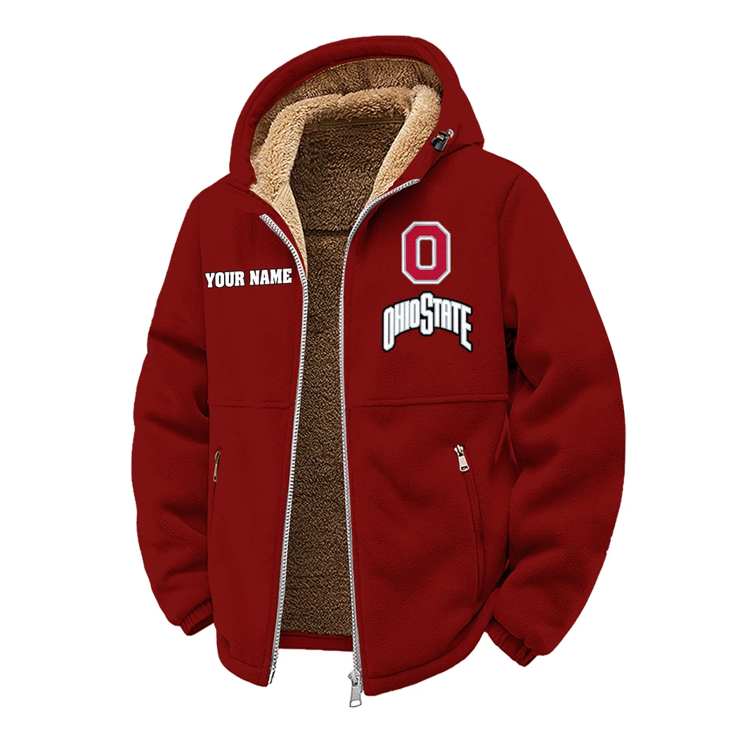 The Buckeye Force Winter Fleece Jacket, Deep Winter Comfort Fleece HVN1454OS - Wine - Image 2