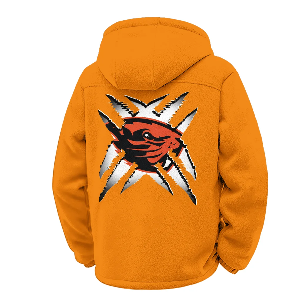 The Beaver Elite Winter Fleece Jacket, Polar Climate Fleece HVN1454OS - Orange - Image 3