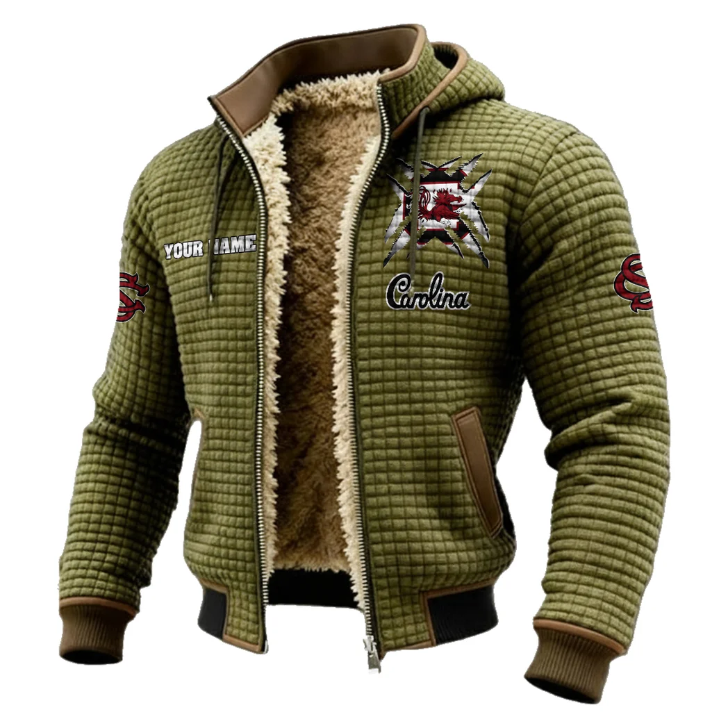 The Gamecock Pride Fleece-Lined Hooded Jacket, Arctic Protection Hooded Zip HVN1454SC - Green - Image 2