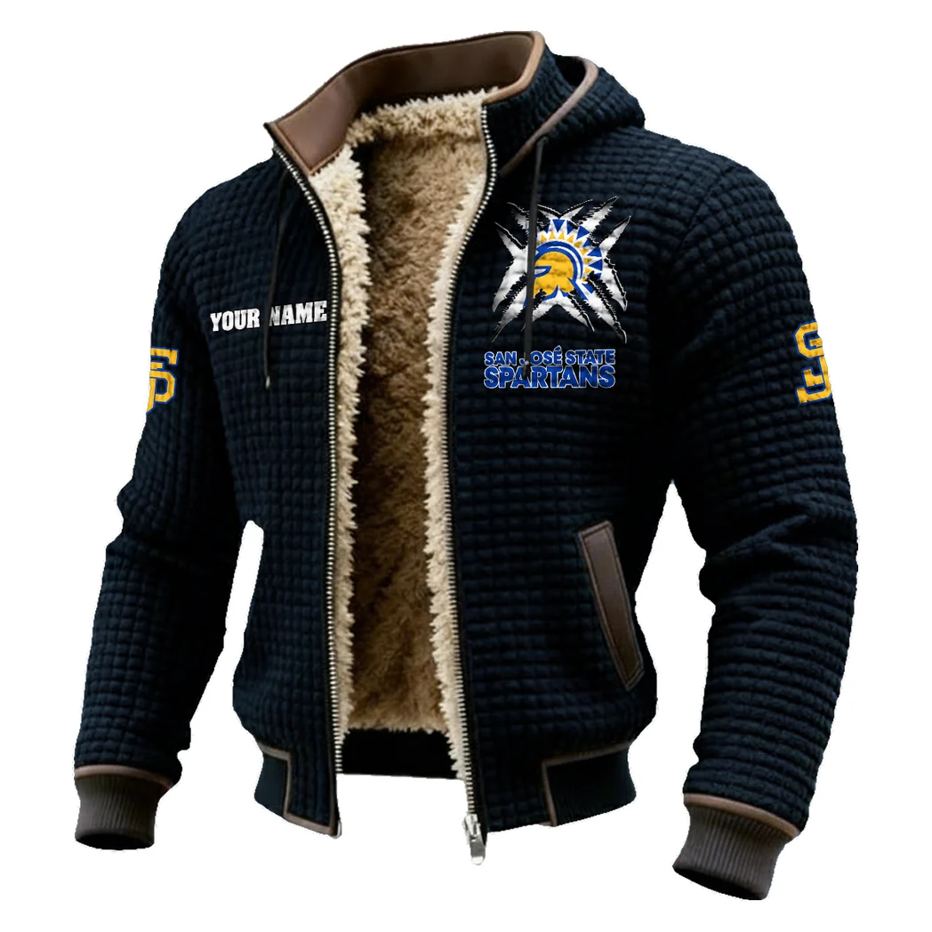 The Spartan Pride Fleece-Lined Hooded Jacket, Elemental Guard Sport Jacket HVN1454SJ - Black - Image 2