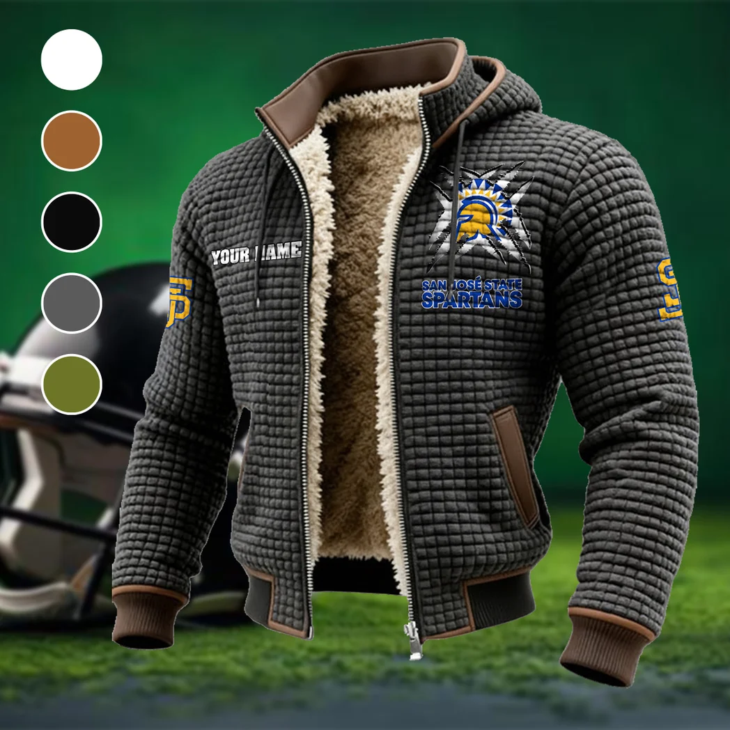 The Spartan Pride Fleece-Lined Hooded Jacket, Elemental Guard Sport Jacket HVN1454SJ - Grey