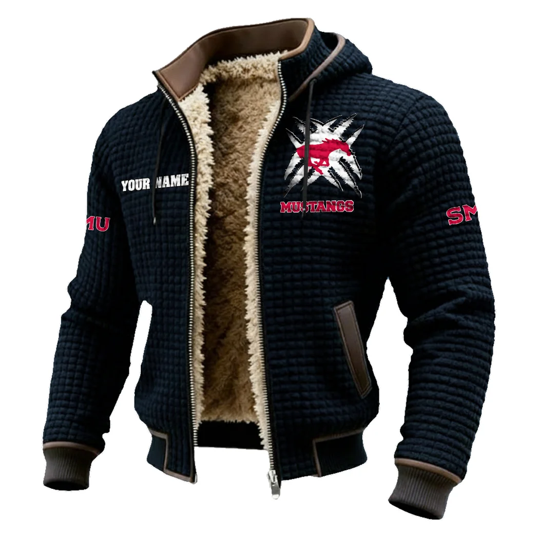 The Mustang Elite Fleece-Lined Hooded Jacket, Water-Resistant Thermal Hoody HVN1454SM - Black - Image 2