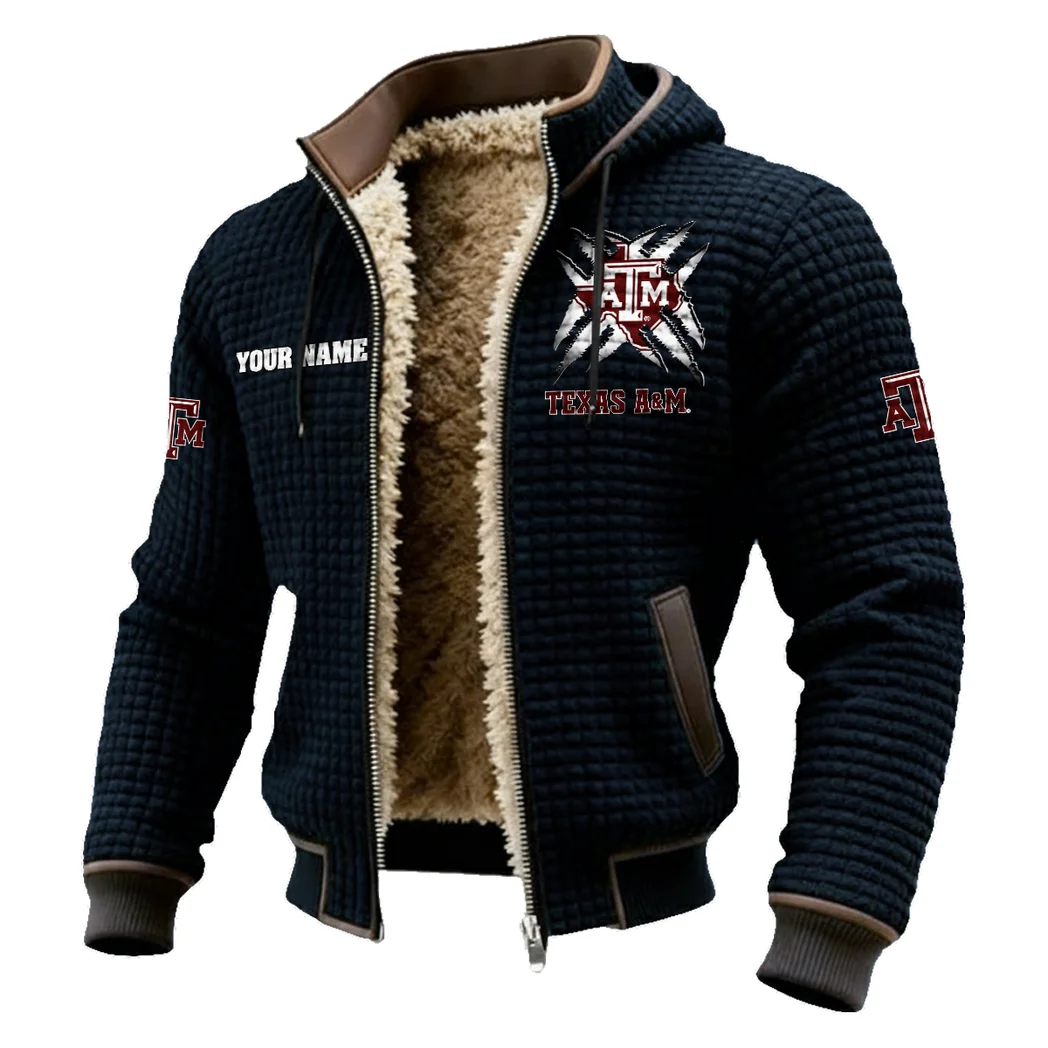 The A&M Power Fleece-Lined Hooded Jacket, Deep Winter Insulated Hoody HVN1454TA - Black - Image 2