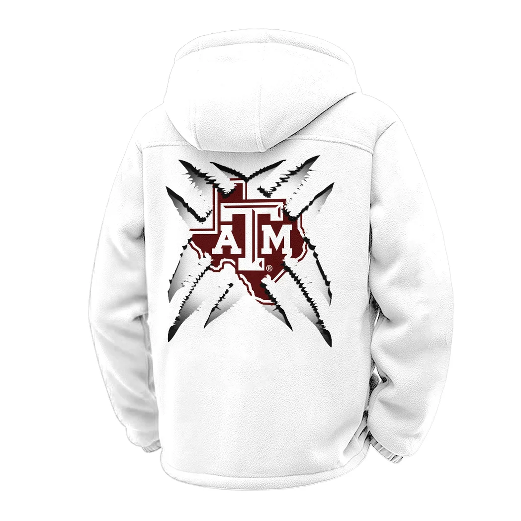 The A&M Power Winter Fleece Jacket, Ski & Snowboard Mid-Layer HVN1454TA - White - Image 3