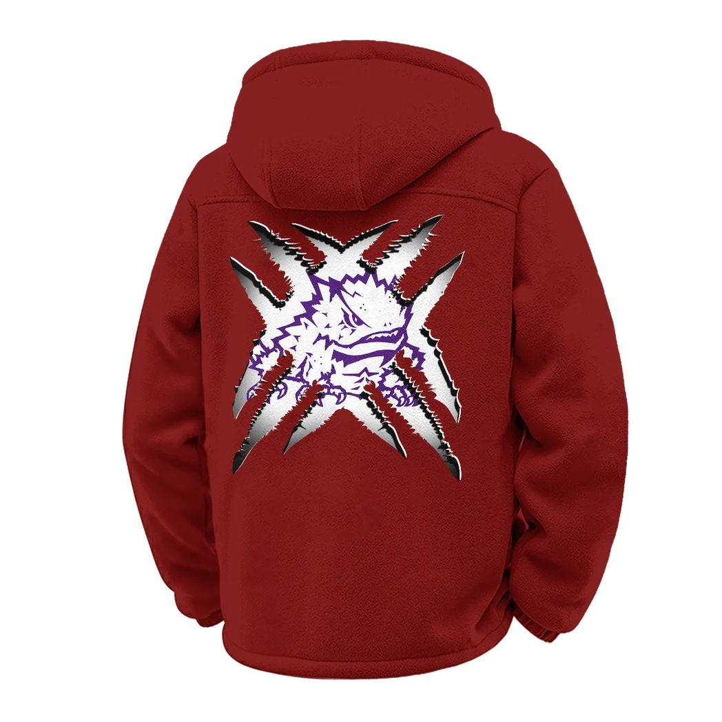 Fort Worth’s Finest Winter Fleece Jacket, Winter Endurance Jacket HVN1454TC - Wine - Image 3