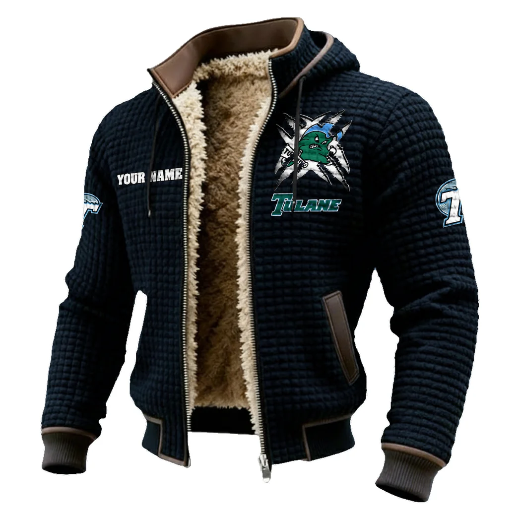 The Green Wave Fleece-Lined Hooded Jacket, Rugged Terrain Fleece Hoody HVN1454TG - Black - Image 2