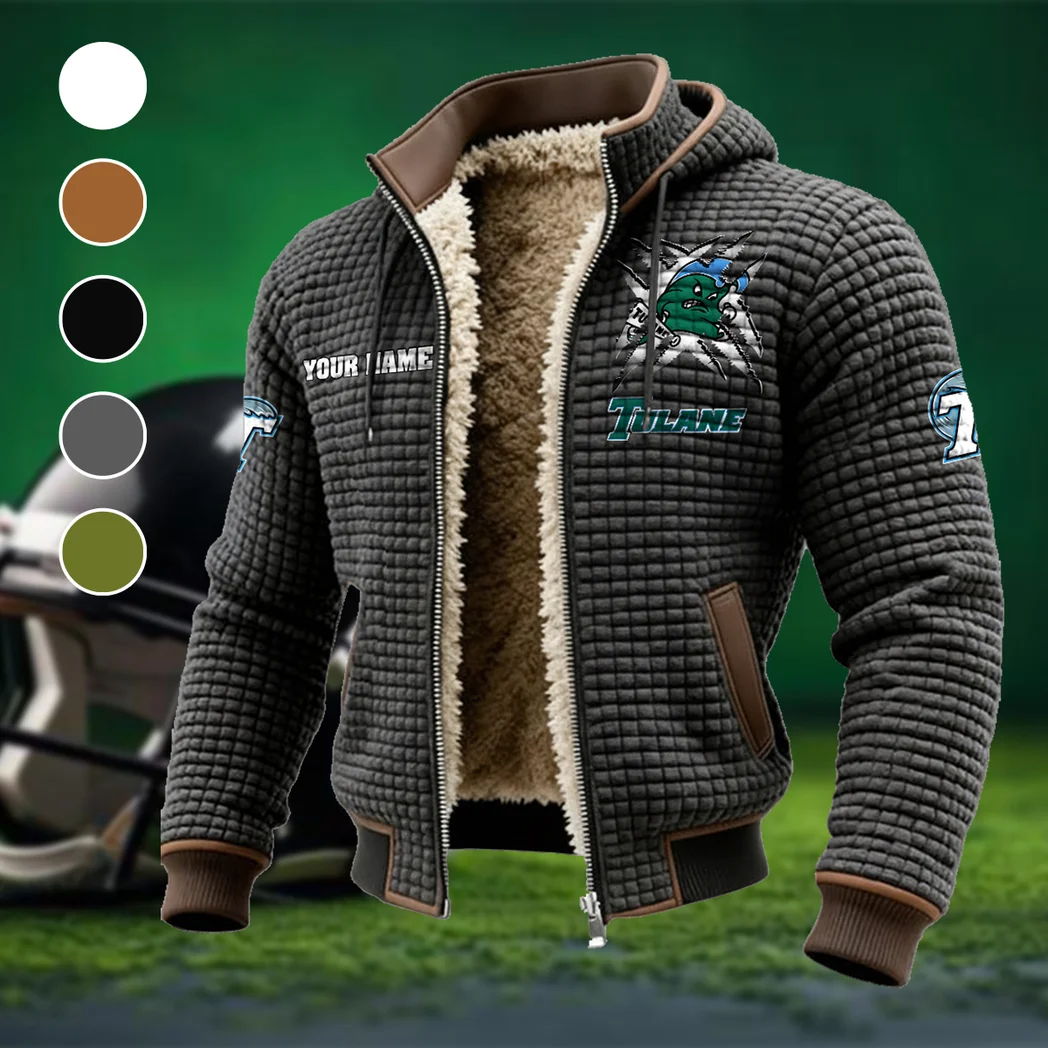 The Green Wave Fleece-Lined Hooded Jacket, Rugged Terrain Fleece Hoody HVN1454TG - Grey
