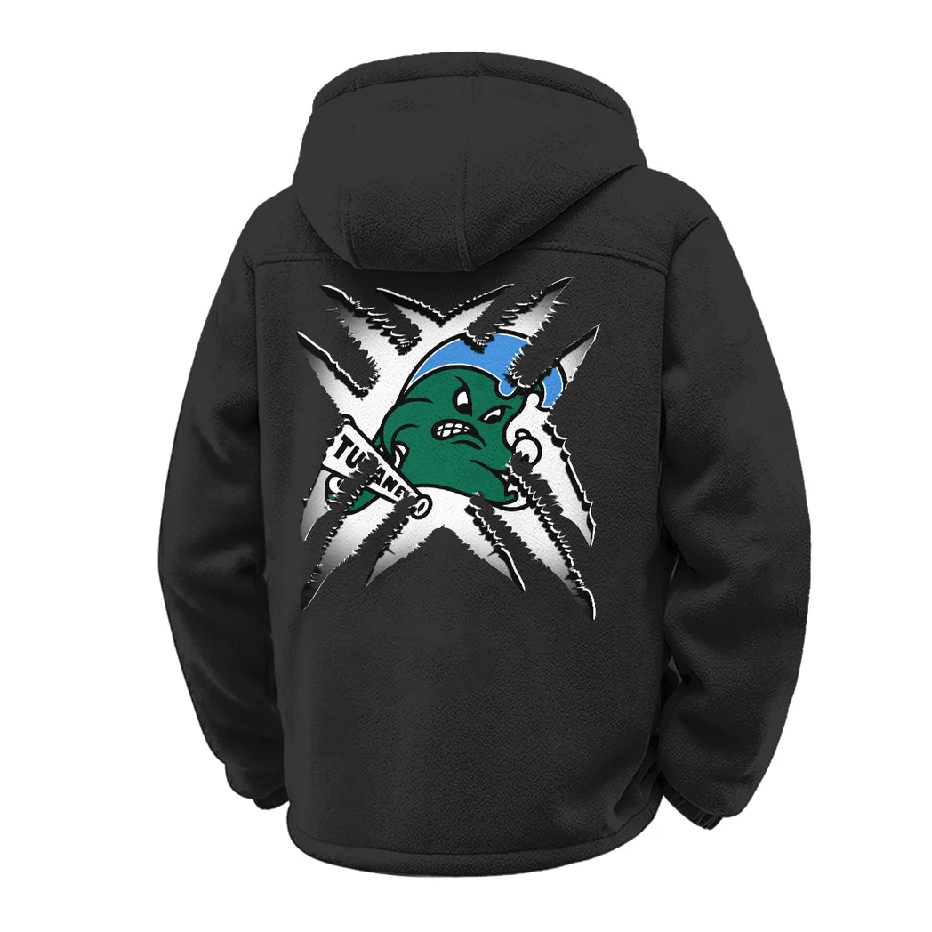 The Green Wave Winter Fleece Jacket, Ultra-Soft Fleece Shell HVN1454TG - Black - Image 3