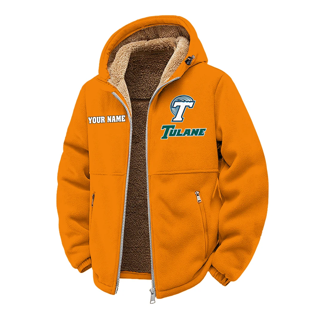 The Green Wave Winter Fleece Jacket, Ultra-Soft Fleece Shell HVN1454TG - Orange - Image 2