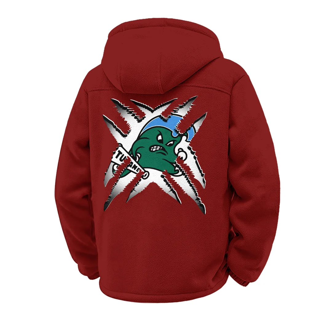 The Green Wave Winter Fleece Jacket, Ultra-Soft Fleece Shell HVN1454TG - Wine - Image 3