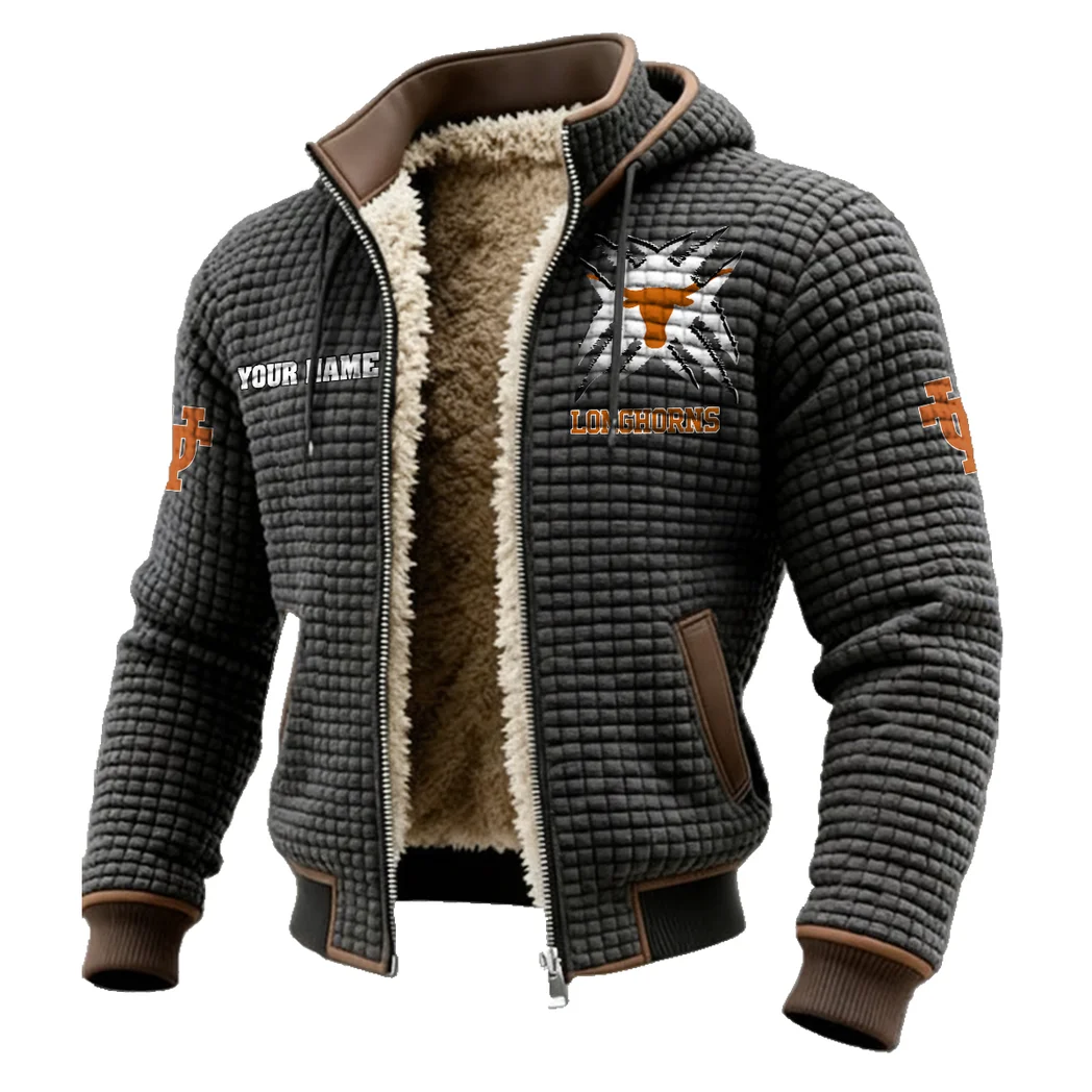 The Texas Power Fleece-Lined Hooded Jacket, Ultra-Soft Plush Lined Jacket HVN1454TL - Grey - Image 2