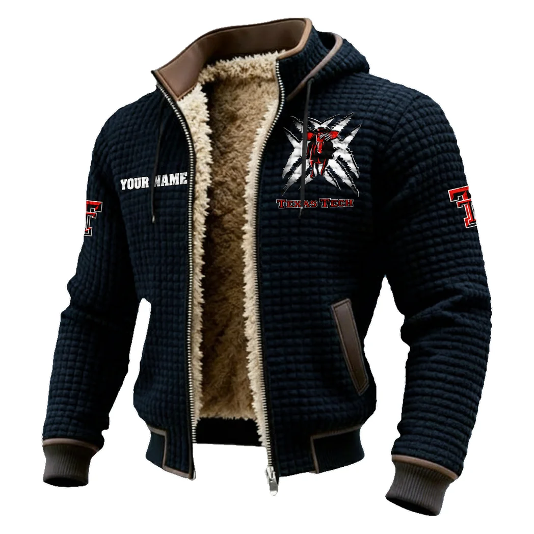 The Red Raider Elite Fleece-Lined Hooded Jacket, Brushed Interior Winter Jacket HVN1454TT - Black - Image 2
