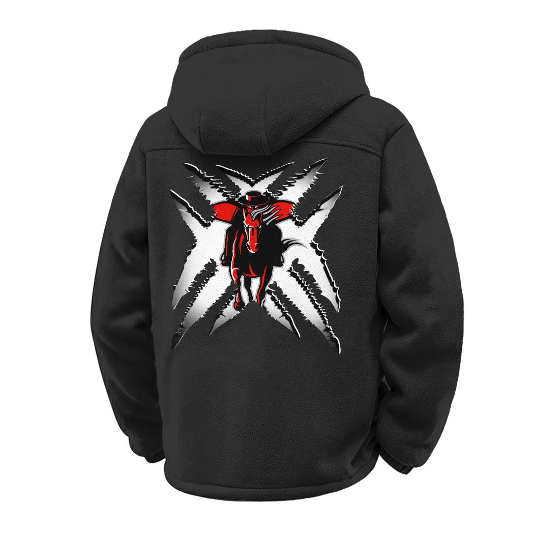 The Red Raider Elite Winter Fleece Jacket, Anti-Pill Thermal Fleece HVN1454TT - Black - Image 3