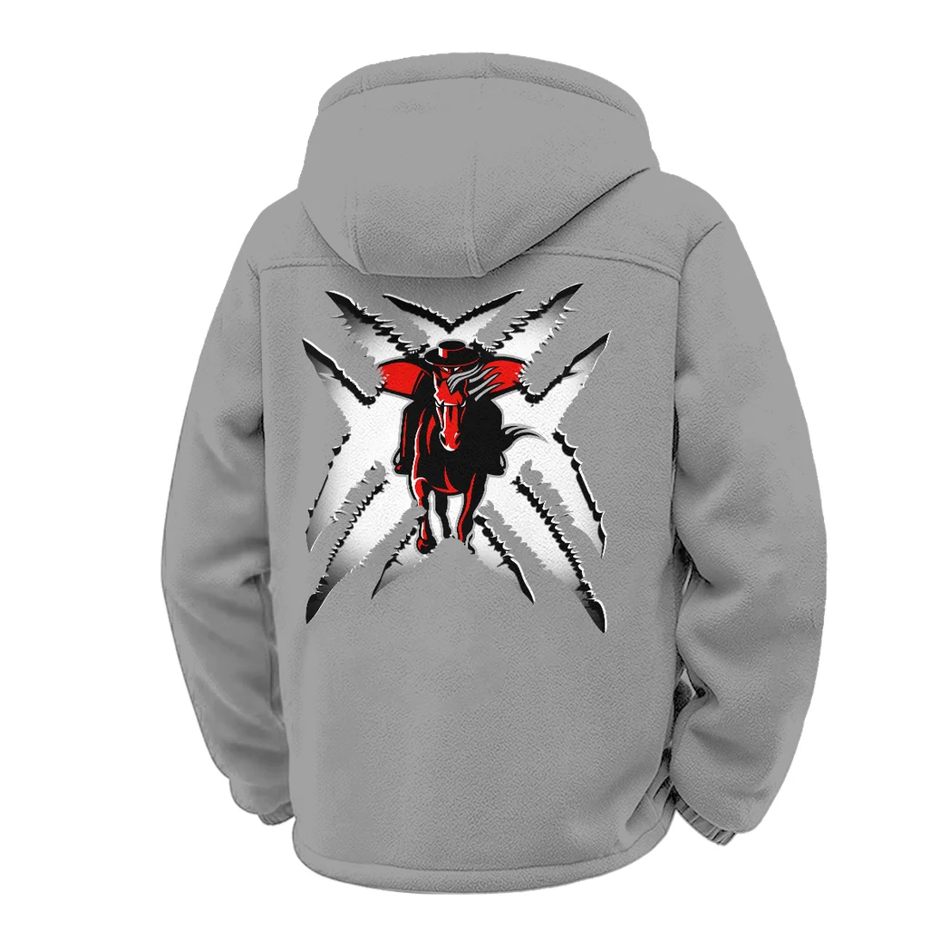 The Red Raider Elite Winter Fleece Jacket, Anti-Pill Thermal Fleece HVN1454TT - Grey - Image 3