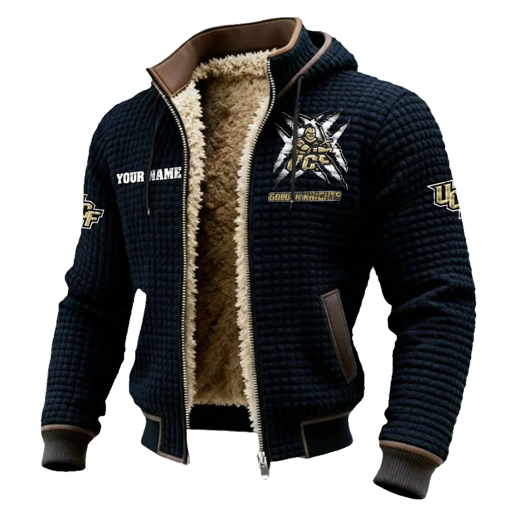 The UCF Power Fleece-Lined Hooded Jacket, High-Density Comfort Fleece HVN1454UC - Black - Image 2