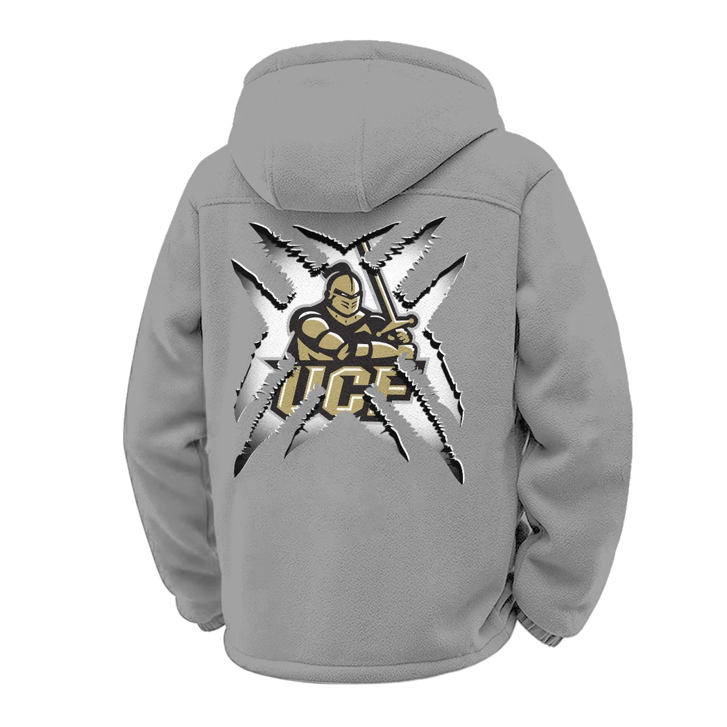 The UCF Power Winter Fleece Jacket, Warm Core Loft Fleece HVN1454UC - Grey - Image 3