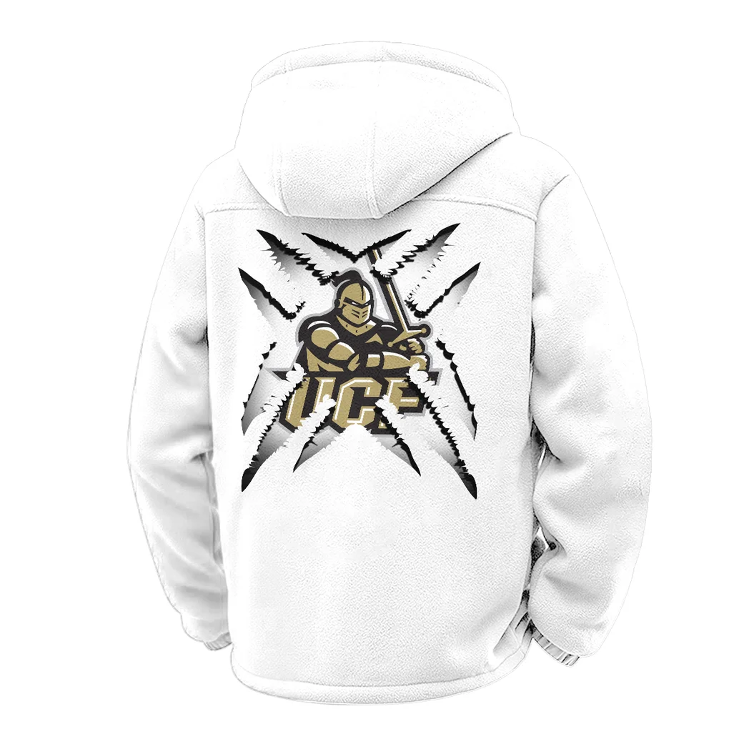 The UCF Power Winter Fleece Jacket, Warm Core Loft Fleece HVN1454UC - White - Image 3