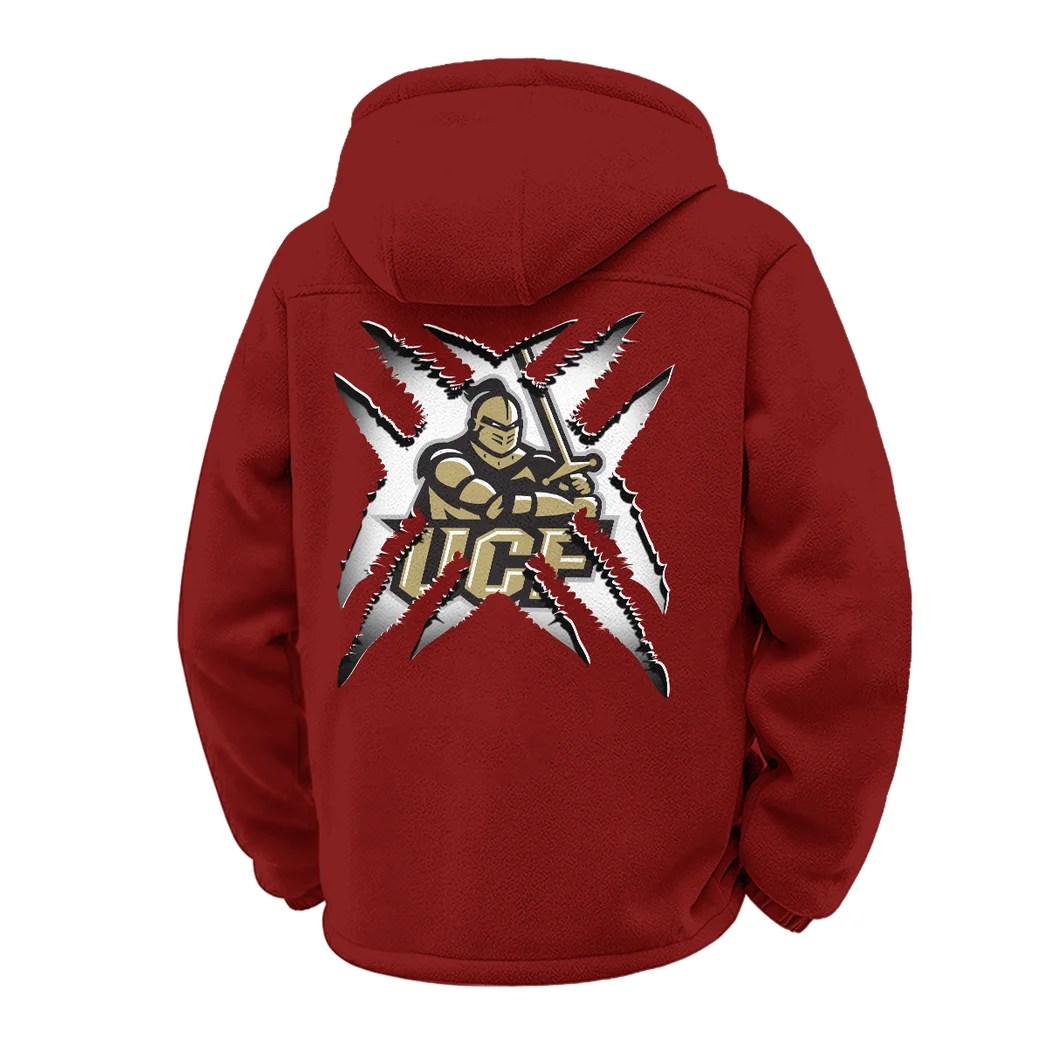 The UCF Power Winter Fleece Jacket, Warm Core Loft Fleece HVN1454UC - Wine - Image 3
