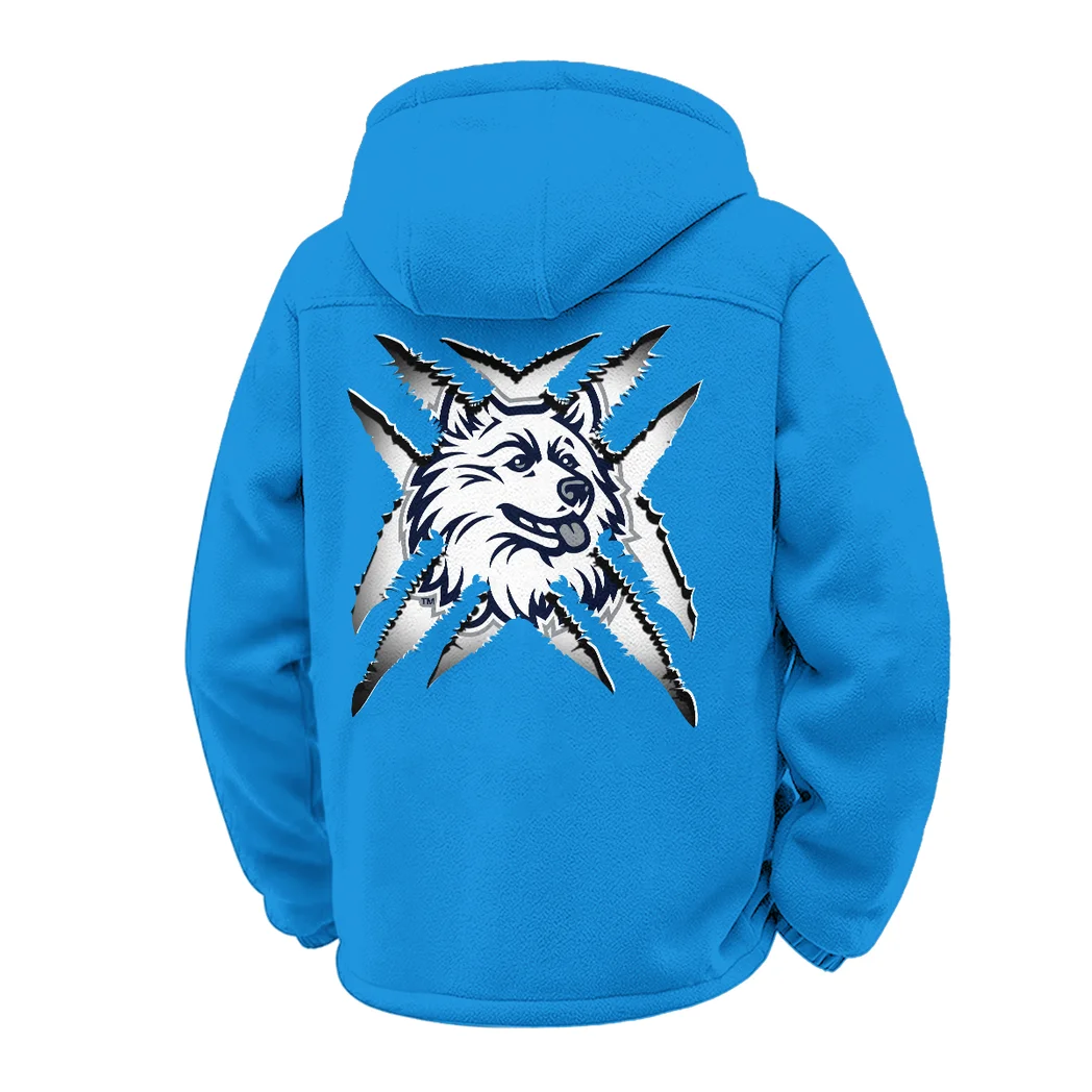 The Huskies Winter Fleece Jacket, Breathable Winter Comfort HVN1454UC - cyan - Image 3