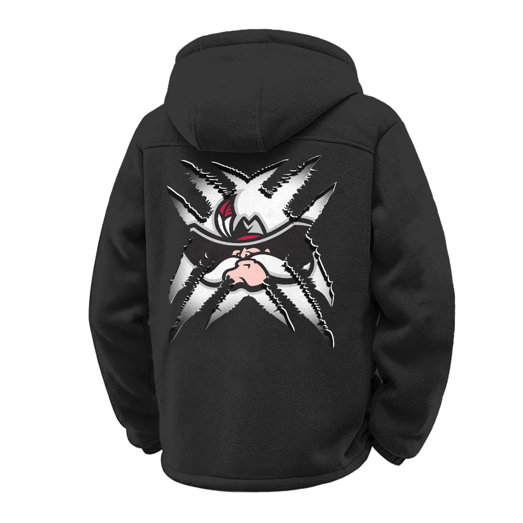 The Rebel Spirit Winter Fleece Jacket, Sherpa Lined Winter Fleece HVN1454UN - Black - Image 3