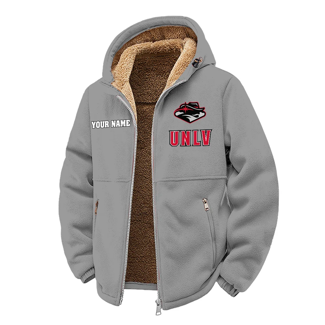 The Rebel Spirit Winter Fleece Jacket, Sherpa Lined Winter Fleece HVN1454UN - Grey - Image 2