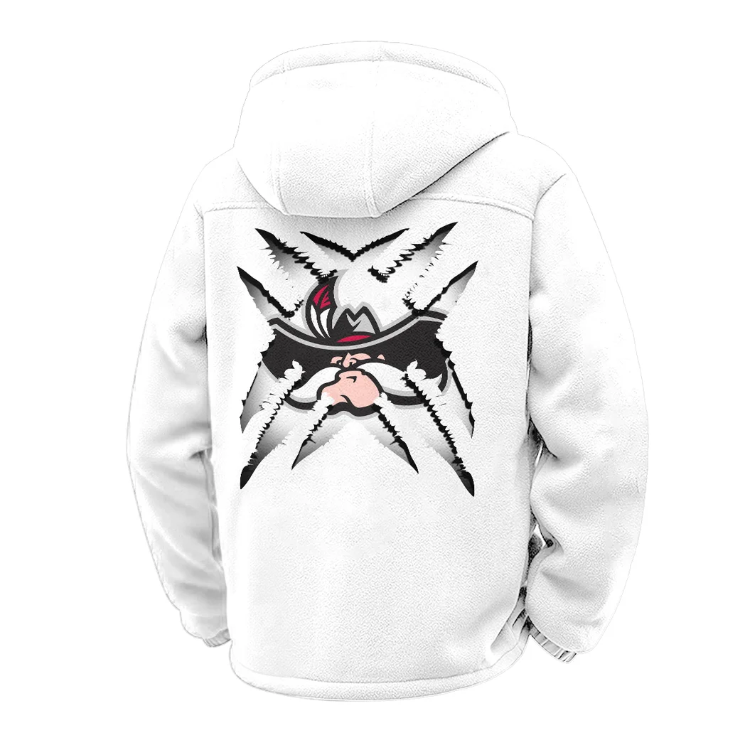 The Rebel Spirit Winter Fleece Jacket, Sherpa Lined Winter Fleece HVN1454UN - White - Image 3