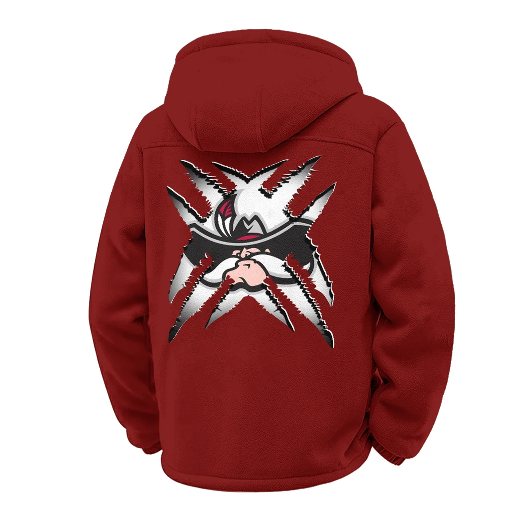 The Rebel Spirit Winter Fleece Jacket, Sherpa Lined Winter Fleece HVN1454UN - Wine - Image 3