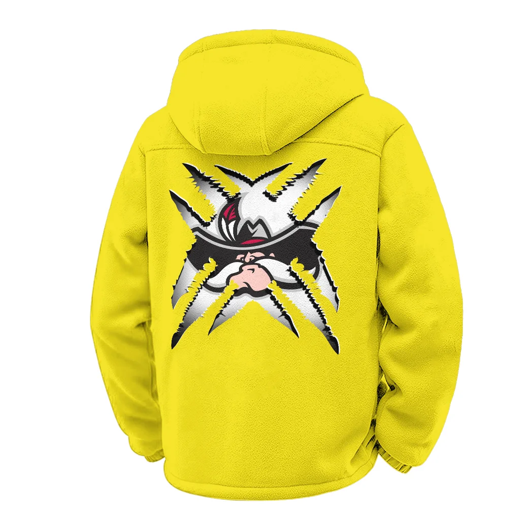 The Rebel Spirit Winter Fleece Jacket, Sherpa Lined Winter Fleece HVN1454UN - Yellow - Image 3