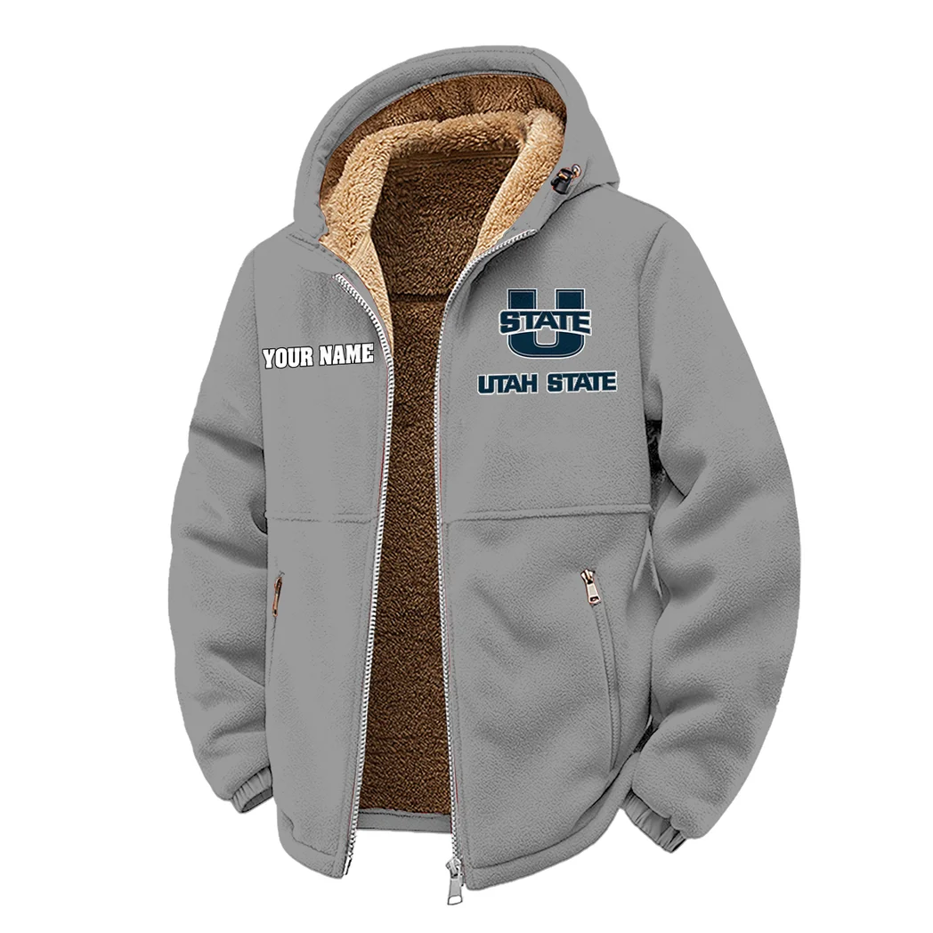 The Utah State Power Winter Fleece Jacket, Thermal Winter Fleece HVN1454US - Grey - Image 2