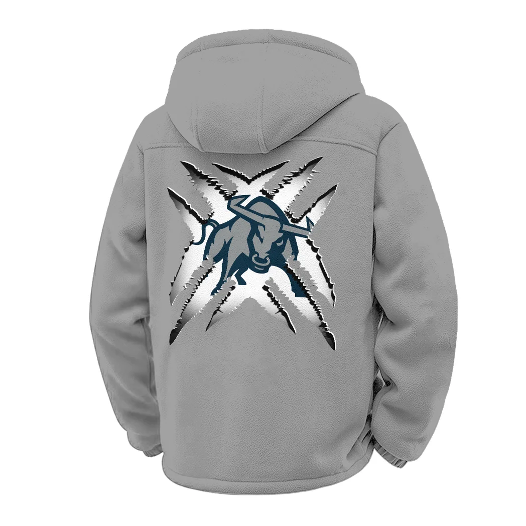 The Utah State Power Winter Fleece Jacket, Thermal Winter Fleece HVN1454US - Grey - Image 3