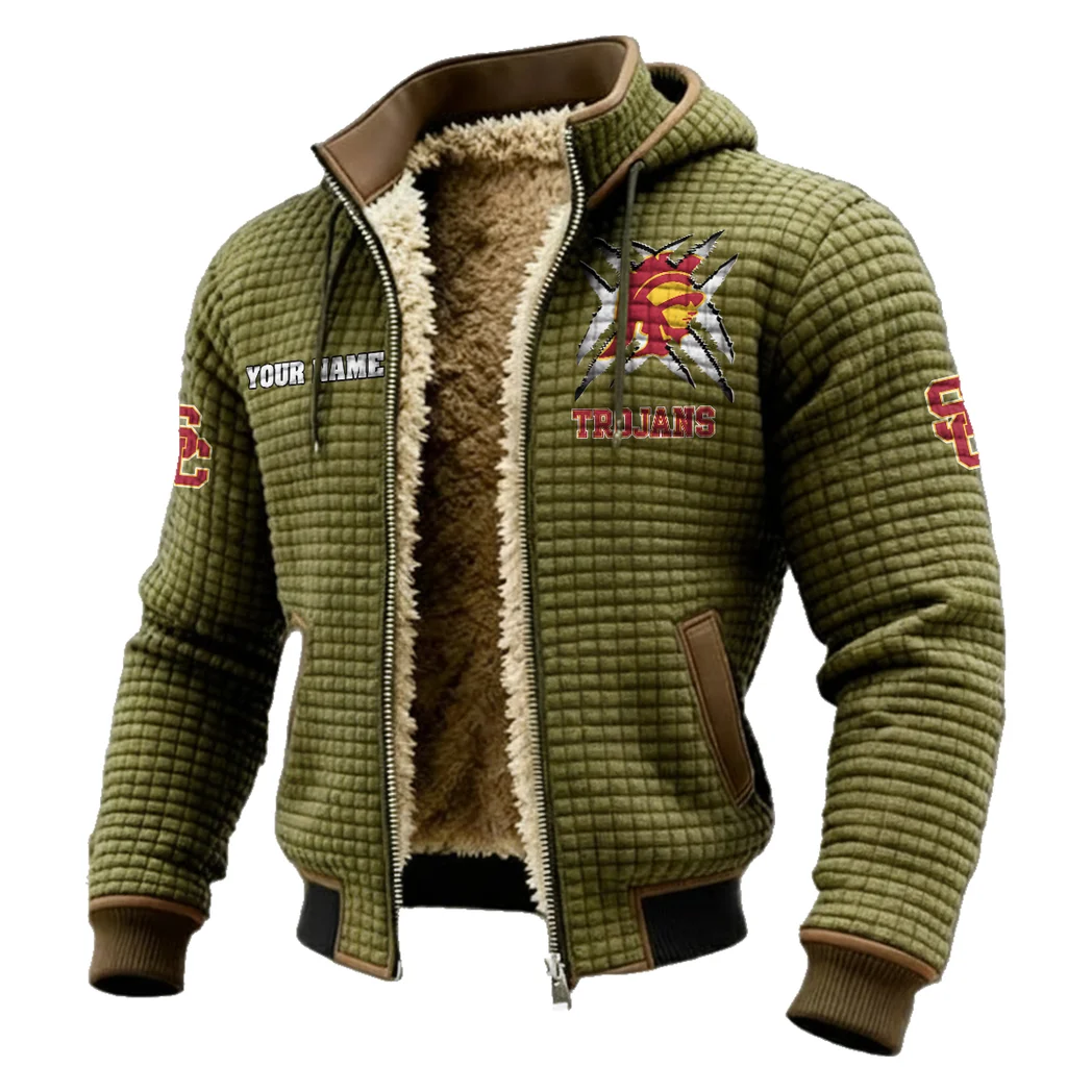 The Trojan Power Fleece-Lined Hooded Jacket, Modern Athletic Hybrid Parka HVN1454US - Green - Image 2