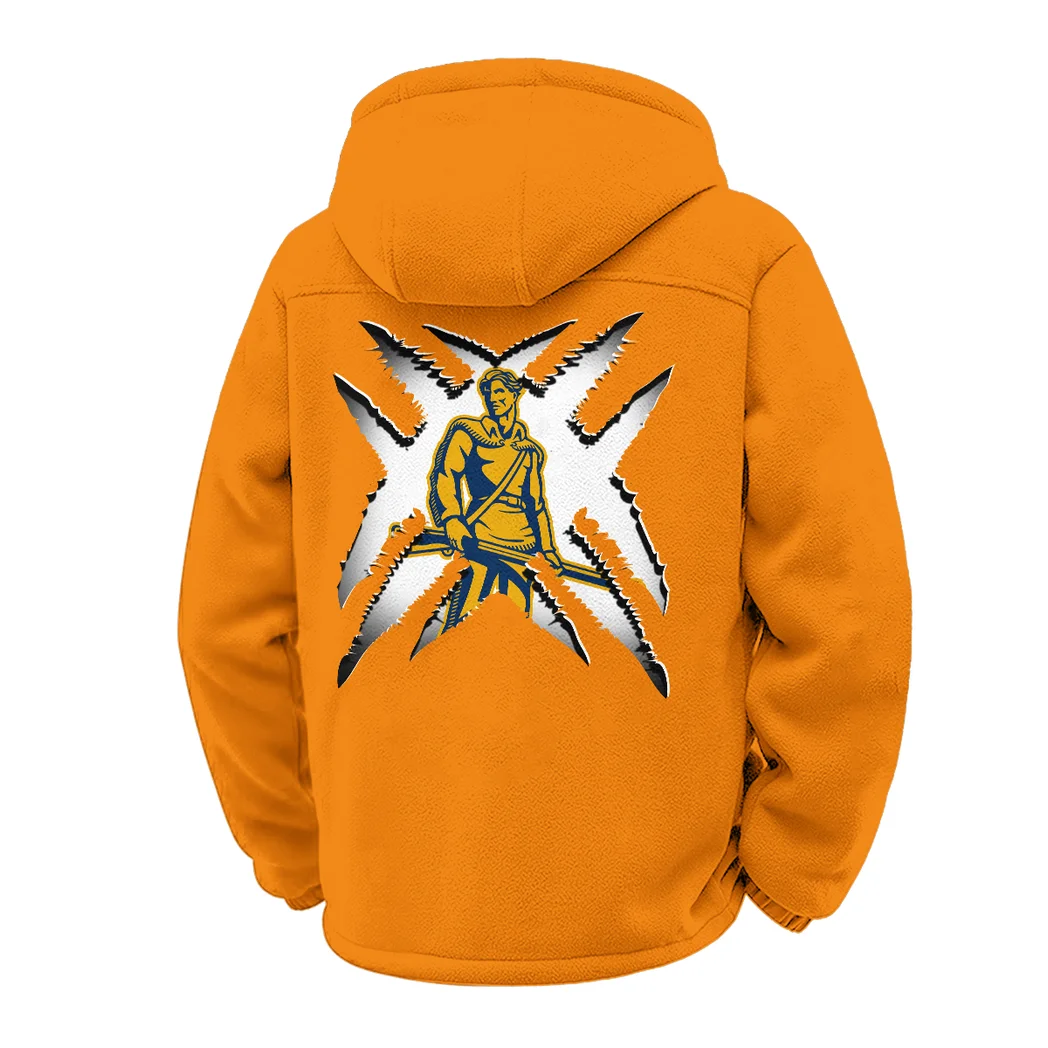 The Mountaineer Pride Winter Fleece Jacket, Sub-Zero Fleece Jacket HVN1454WV - Orange - Image 3