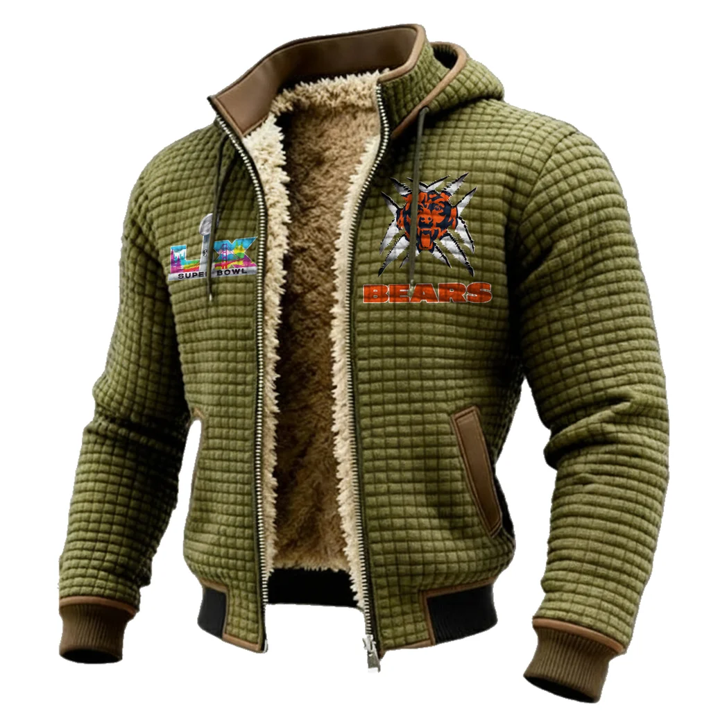 Navy Pride Fleece-Lined Hooded Jacket, Endurance Sport Thermal Hoody HVN1457CB - Green - Image 2