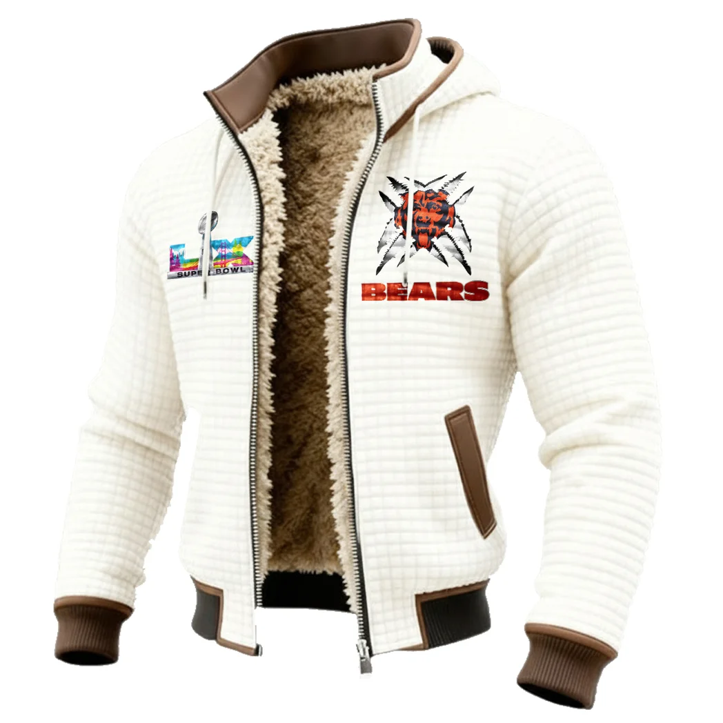 Navy Pride Fleece-Lined Hooded Jacket, Endurance Sport Thermal Hoody HVN1457CB - White - Image 2
