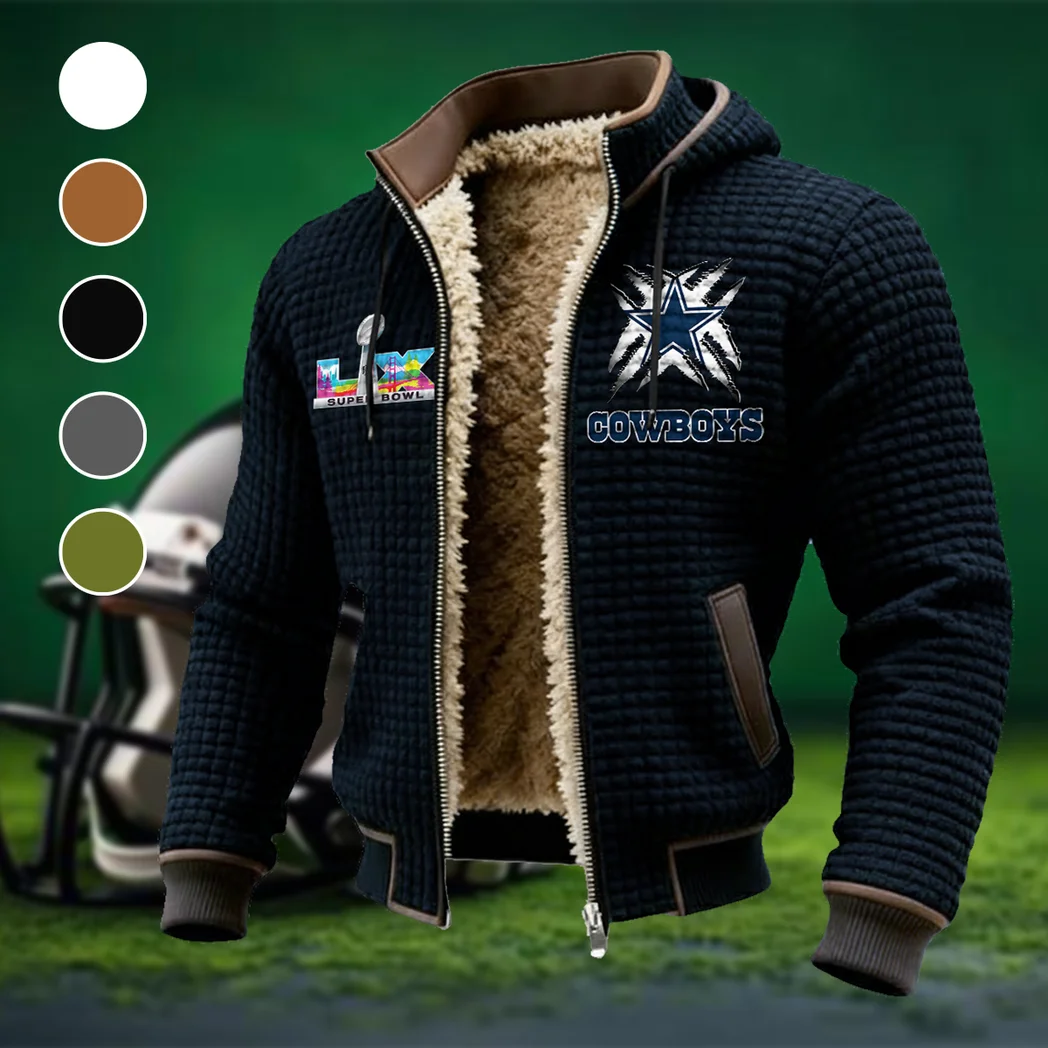 Fan Lone Squad Fleece-Lined Hooded Jacket, Rapid-Dry Fleece-Lined Hoody HVN1457DC - Black