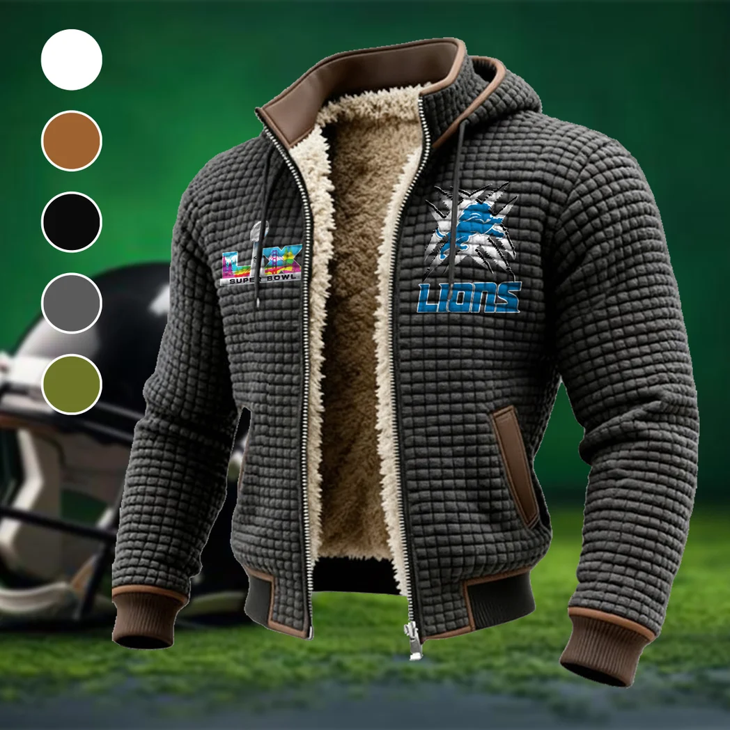Match Day Prowlers Fleece-Lined Hooded Jacket, Elite Athlete Winter Jacket HVN1457DL - Grey