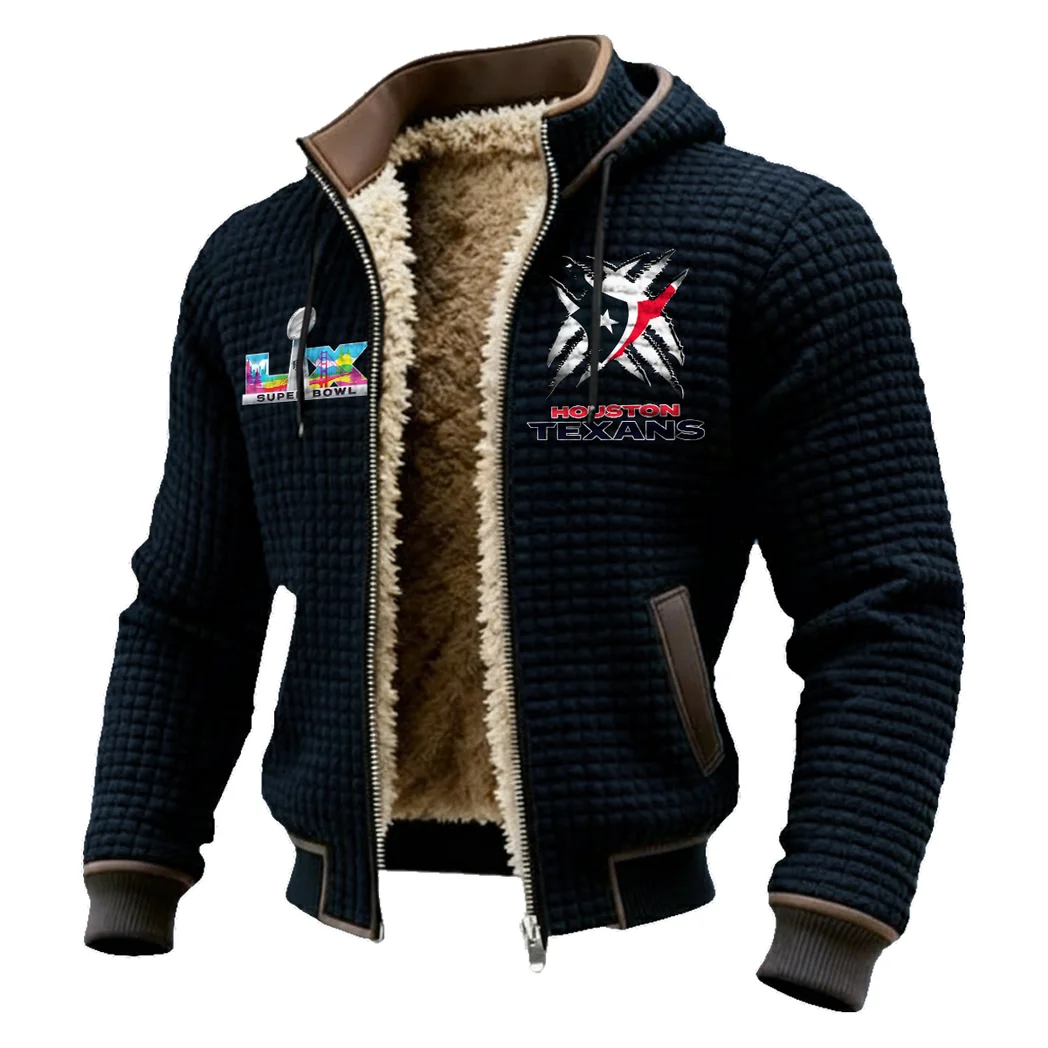 Game Day Squad Fleece-Lined Hooded Jacket, Wind-Blocker Insulated Hoody HVN1457HT - Black - Image 2