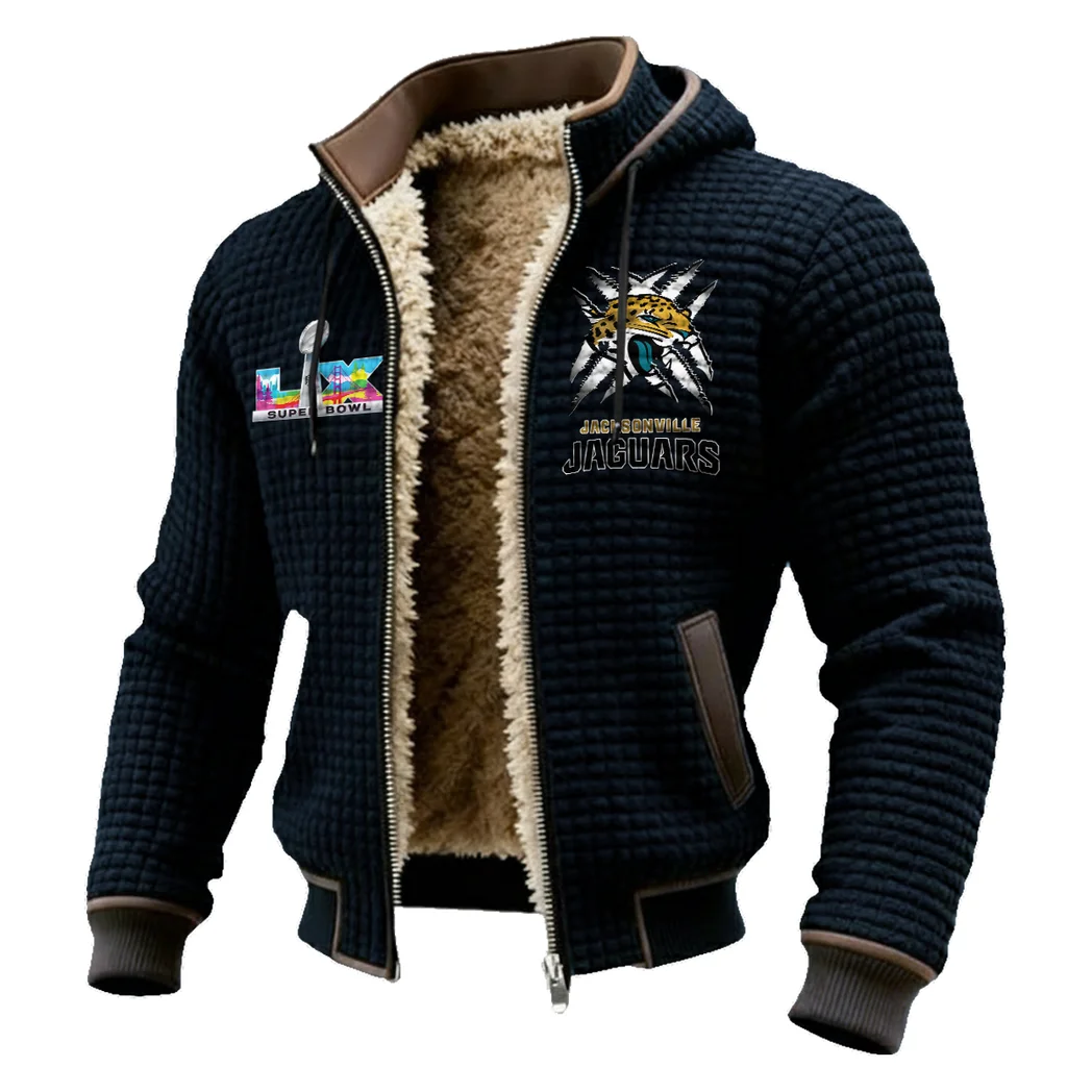 Fan Feline Squad Fleece-Lined Hooded Jacket, Arctic Protection Hooded Zip HVN1457JJ - Black - Image 2