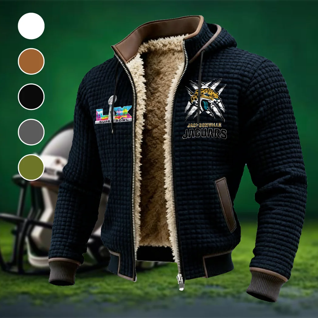 Fan Feline Squad Fleece-Lined Hooded Jacket, Arctic Protection Hooded Zip HVN1457JJ - Black