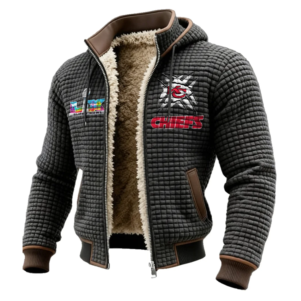 Midnight Rams Fleece-Lined Hooded Jacket, Elemental Guard Sport Jacket HVN1457KC - Grey - Image 2